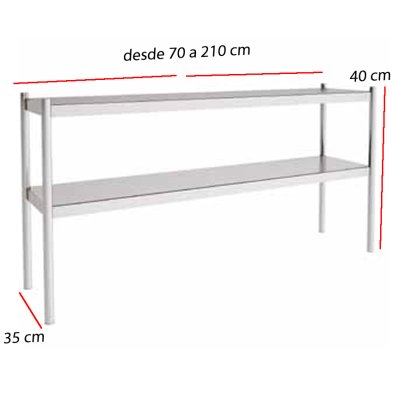 Estante Doble para mesas de trabajo una altura. 85-ESD-72+
