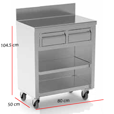 Mueble Servicio Camareros 80x50 cm 2 Cajones 85-ESD-72+