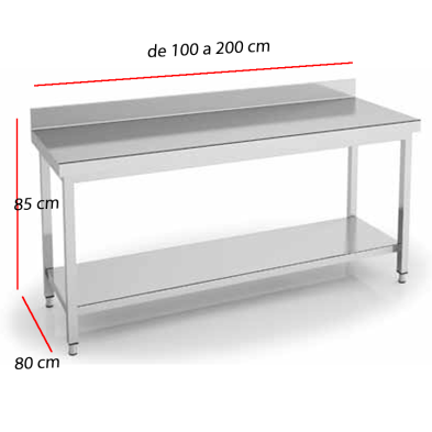 Mesa Cocina Peto y Estante Fondo 80 - De 100 a 200 cm