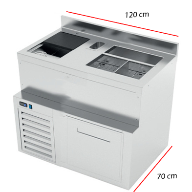 Mueble coctelero con cajón frío. 66-IDNF6112D+