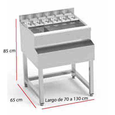 Modulo Cuba Hielo Cocteleria con Bastidor 85-LCH-70+