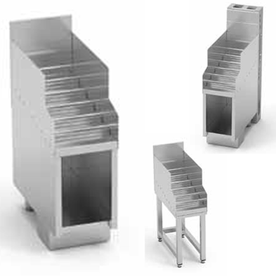 Botellero para coctelería módulo con pared lateral 85-LCP-50+