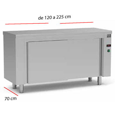Mesa caliente de cocina con puertas correderas para cocinas