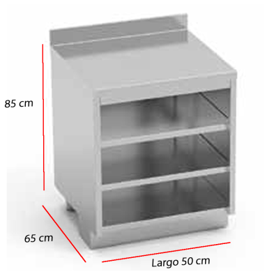 Mesa preparacion de cócteles con encimera lisa.85-LCE-50+