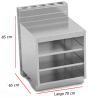 Módulo mesa coctelería con encimera lisa y estantería regulable 85-LCE-70+