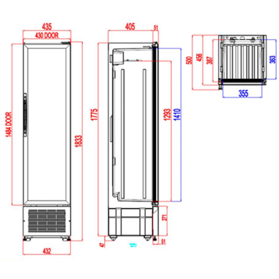 Armario Frío Expositor Bebidas Blanco 182L. 200W  86-FS176H