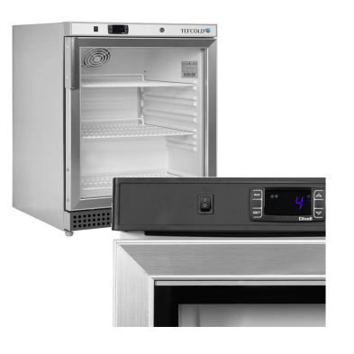 Armario Frío Expositor Inox Puerta Cristal 136L. 105W  UR200SG