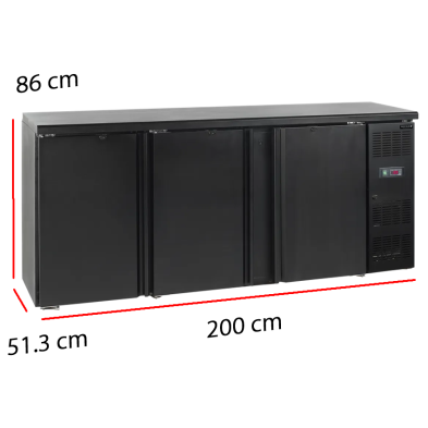 Botellero bajo barra negro CBC310