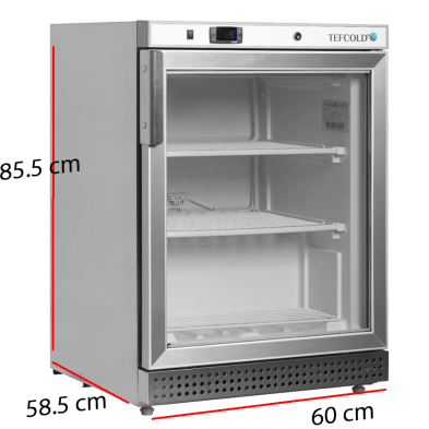 Congelador Expositor Inox Puerta Cristal 200L. 270W  86-UF200SG