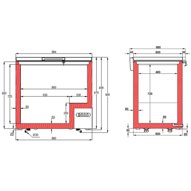 Arcon Congelador Puerta Abatible 278L. 185W  86-FR305 SL