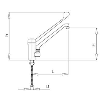 Grifo cocinas con apertura mando de codo 06-463215