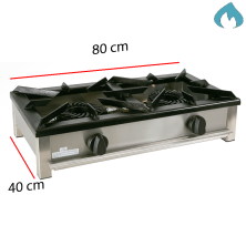 Cocina a Gas 2 Fuegos 6.5Kw Fondo 40 cm 84-F-2G-AR-LB