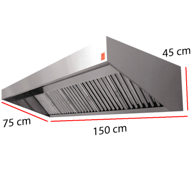 Campana inox ECO PLUS de 150 x 75 cm. 52-06431575