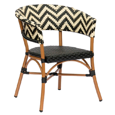 Sillón con brazos cómodo asiento trenzado de terraza 97-ROSET