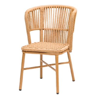 Silla para Terraza Respaldo Alto en Rattan 97-MOA bambu