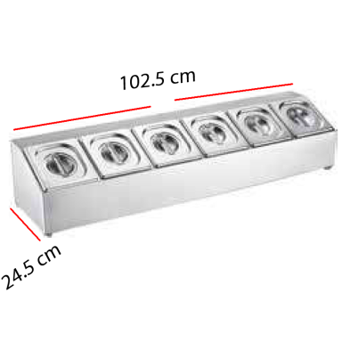 Estante Sobremesa para Ingredientes 6 GN 1/6- 61-EMSB6