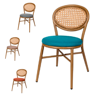 Silla para bar con asiento tapizado para salón comedor 97-CRACO