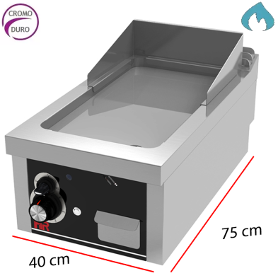 Fritop a gas para asar con placa cromo duro de 15 mm. 09-FT7504SCR