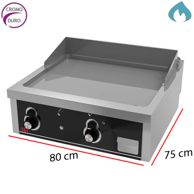 Plancha a gas de cocer para hostelería placa cromo. 09-FT7508SCR