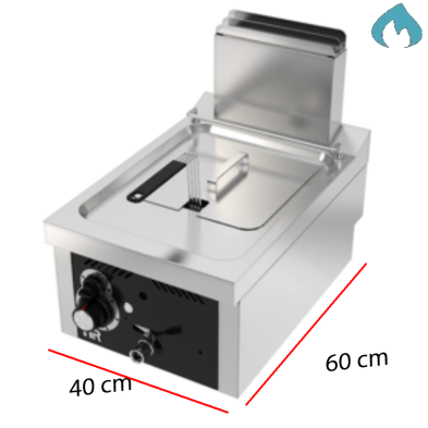 Freidora a Gas Potente 8 Litros - 7.7Kw. 09-FDG8L600S