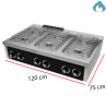 Cocina a Gas de Encimera 6 Fuegos 6 y 3.5 Kw Fondo 75 cm 09-CB6F750S