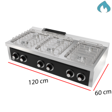 Cocina a Gas de Ecnimera 6 Fuegos 33 Kw 09-CB6F600S