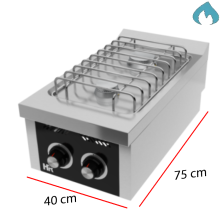 Fogones a Gas 2 Fuegos 5.5 Kw Fondo 60 cm 09-CB2F600S