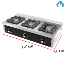 Cocina de 3 fogones de encimera a gas. 09-C3F600S