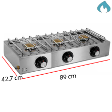 Cocina de encimera a gas con toma de gas lateral.09-FG3ECON