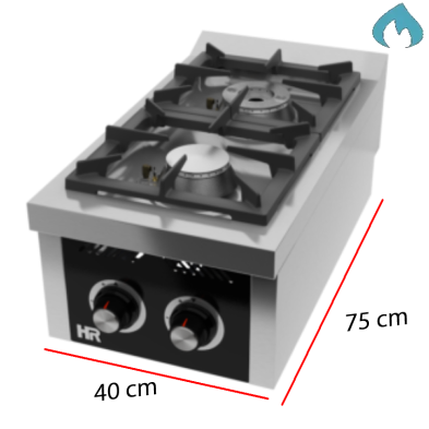 Cocina a Gas 2 Fuegos 8.5 y 6.5 Kw. Fondo 75 cm- C2F750S