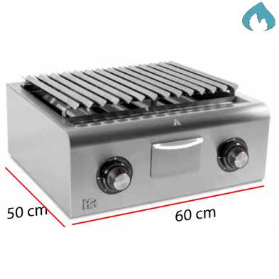Barbacoa a Gas de Sobremesa 60 x 50 cm -13 Kw 09-B600