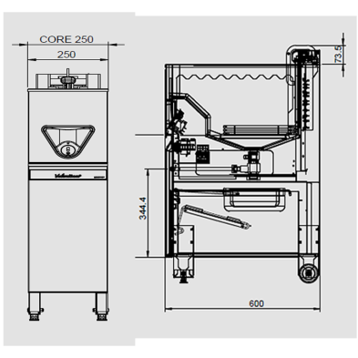 Freidora super rápida eléctrica para grandes cantidades 03-C250