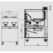 Freidora doble de pie super rápida eléctrica para grandes cantidades 03-C2525