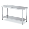 Mesa de acero de fondo 80 cm con estante inferior.