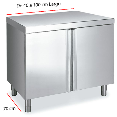 Mesa de Cocina Puertas Practicables Fondo70 cm Desde 40 a 100 cm