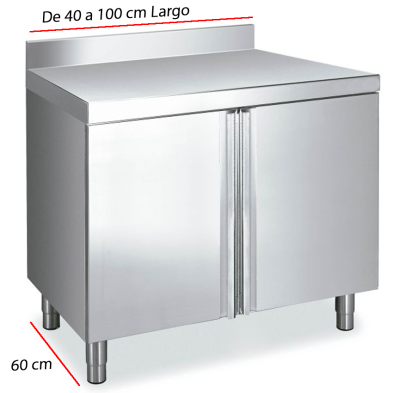 Mesa con Peto y Puertas Abatibles Fondo 60 cm Desde 40 a 100 cm