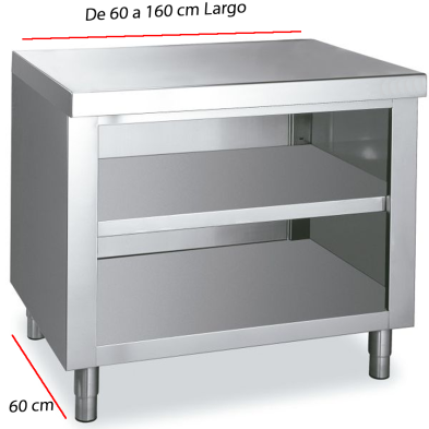 Mesa para cocinas lateral cerrado con estante