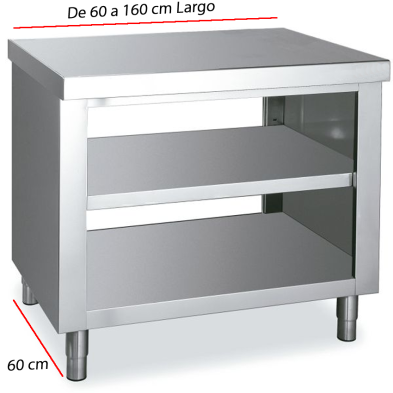 Mueble Cocina Pasante con Estante. Fondo 60 Desde 60 a 240 cm
