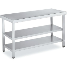 Mesa de Acero 2 Estantes Fondo 50 cm Desde 60 a 240 cm