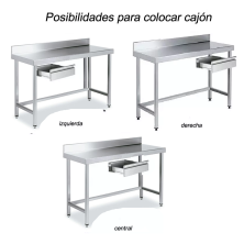 Mesa de acero con cajon incorporado