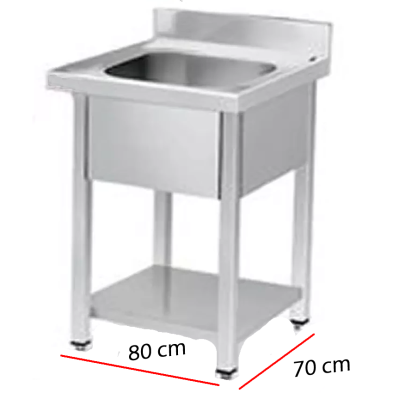 Fregadero de 1 Cuba con Estante Fondo 70 cm 66-IDL08170