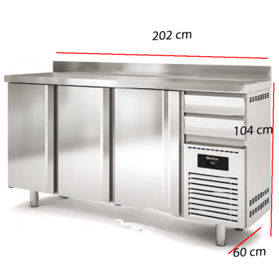 Contramostrador con Frío 3 Puertas 202x60 cm - MFR-200