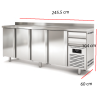 Contramostrador con Frío 4 Puertas 254.5x60 cm 14-MFR-250