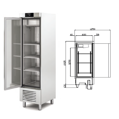 Armario Frío 1 Puerta Docriluc 52.5x78 -409 L. 14-CASR-55