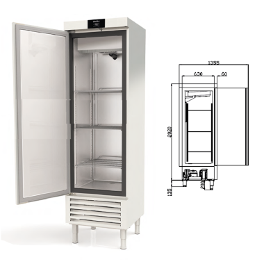 Armario Congelación 1 Puerta Inox 505 L. 606 W 14-CASN-75-1