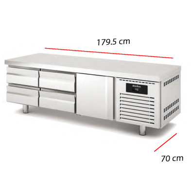 Mesa Fría Bajo Cocina 4 cajones Fondo 70 cm. 14-MKRC-180