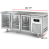 Mesa Congelación 3 Puerta cristal Fondo 80 cm. 14-MPCV-200