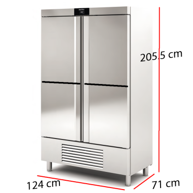 Congelador de Acero 4 Puertas 833 W 964 L 14-CASN-125-4