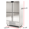 Congelador de Acero 4 Puertas 833 W 964 L 14-CASN-125-4
