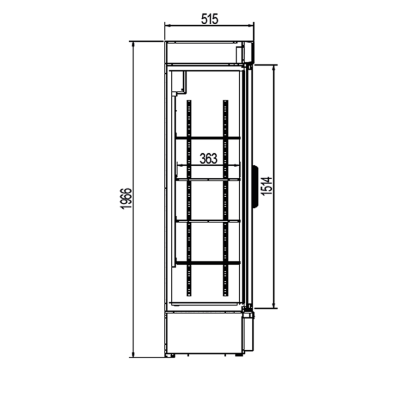 Nevera Exposicion 1Puerta Cristal 205W. 219L. 14-EVR-440-C
